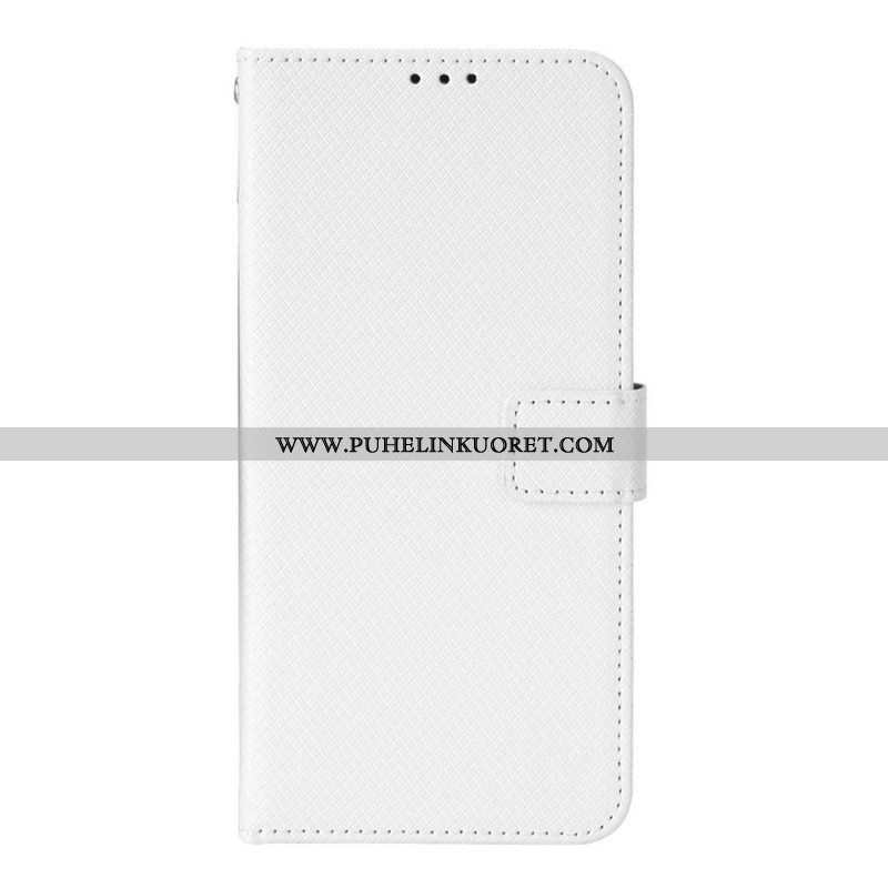 Flip Case Samsung Galaxy M23 5G Teksturoitu Kuvio Hihnalla