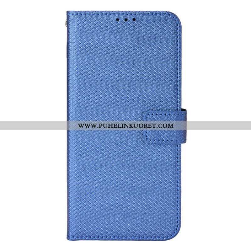 Flip Case Samsung Galaxy M23 5G Teksturoitu Kuvio Hihnalla