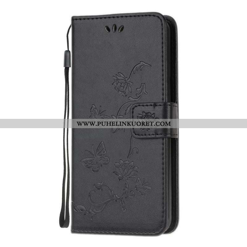 Kotelot Samsung Galaxy M32 Suojaketju Kuori Strap Kukat