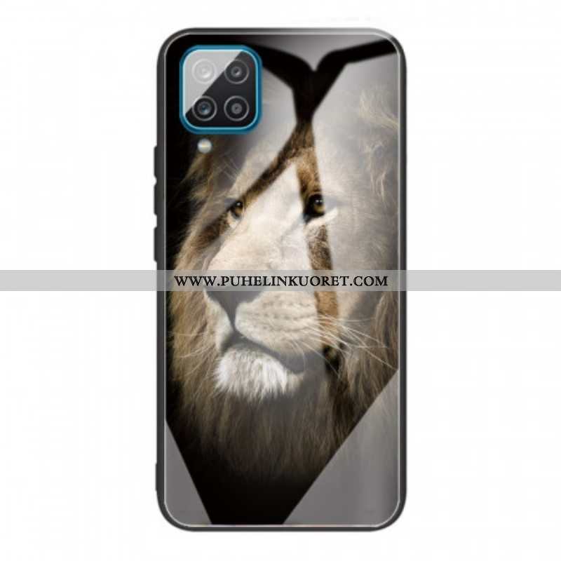 Kuori Samsung Galaxy M32 Lion Head Karkaistu Lasi