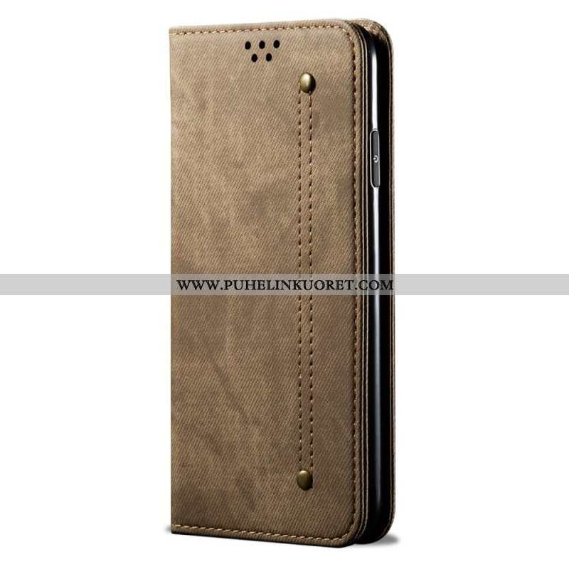 Puhelinkuoret Samsung Galaxy M32 Kotelot Flip Denim Kangas