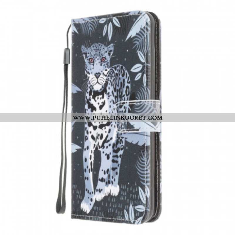 Kotelot Samsung Galaxy M32 Suojaketju Kuori Strappy Leopard