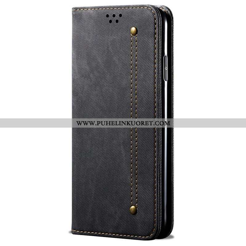 Puhelinkuoret Samsung Galaxy M52 5G Kotelot Flip Denim Kangas