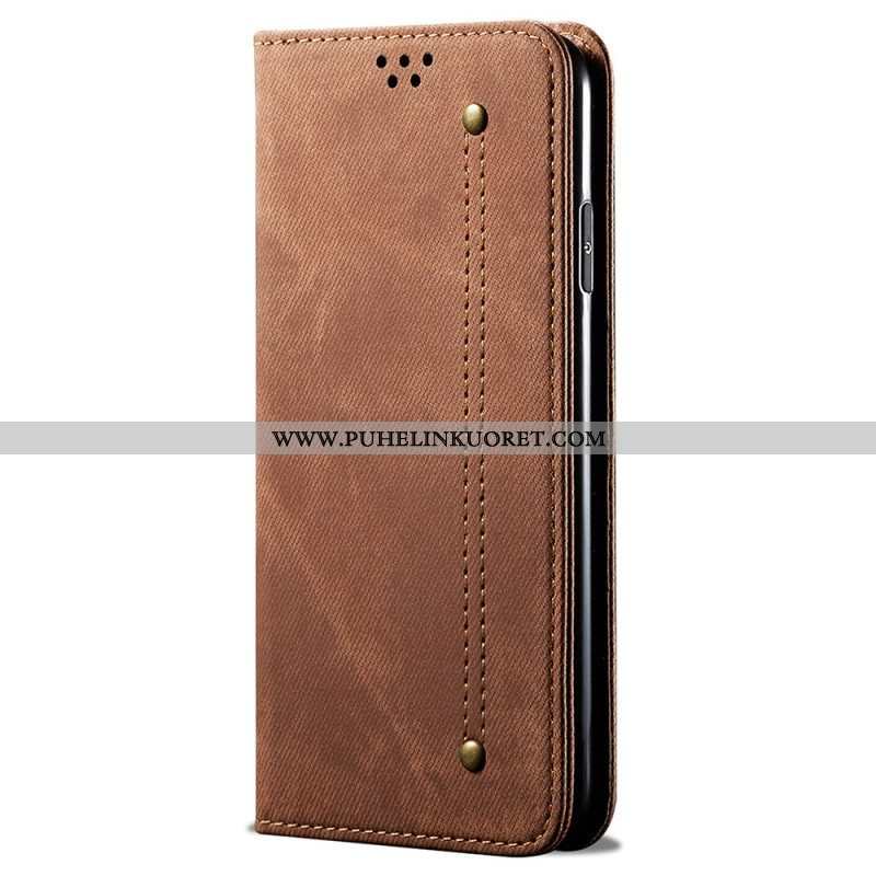 Puhelinkuoret Samsung Galaxy M52 5G Kotelot Flip Denim Kangas