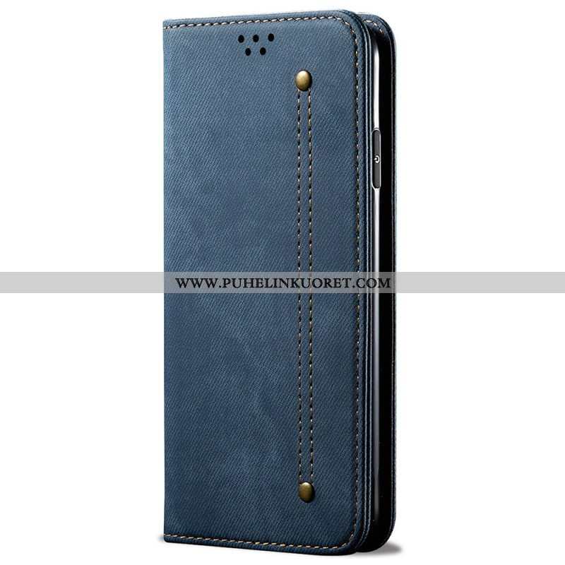 Puhelinkuoret Samsung Galaxy M52 5G Kotelot Flip Denim Kangas