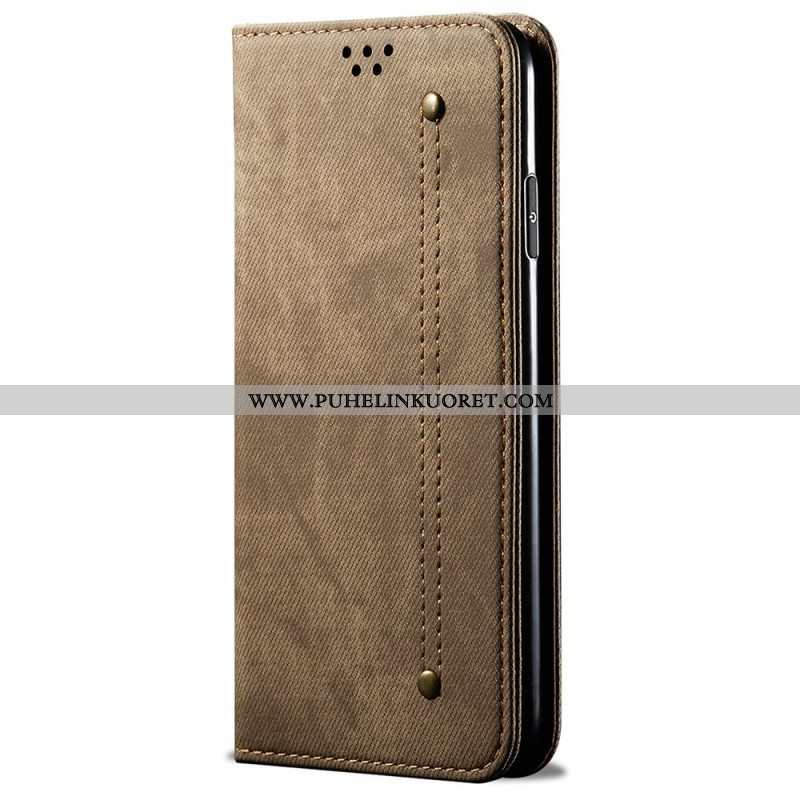 Puhelinkuoret Samsung Galaxy M52 5G Kotelot Flip Denim Kangas