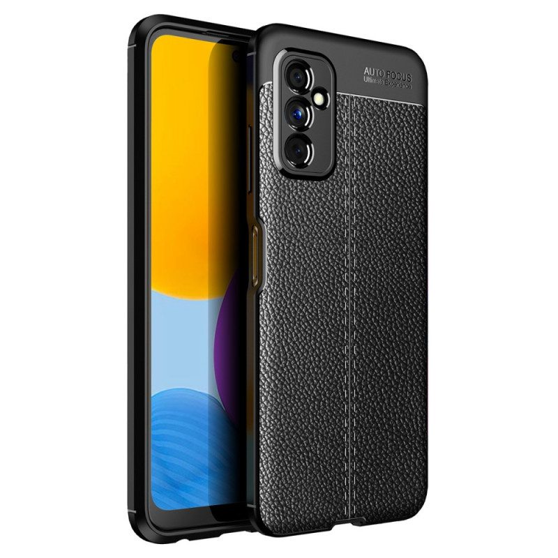 Case Samsung Galaxy M52 5G Kaksilinjainen Litsi-nahkaefekti