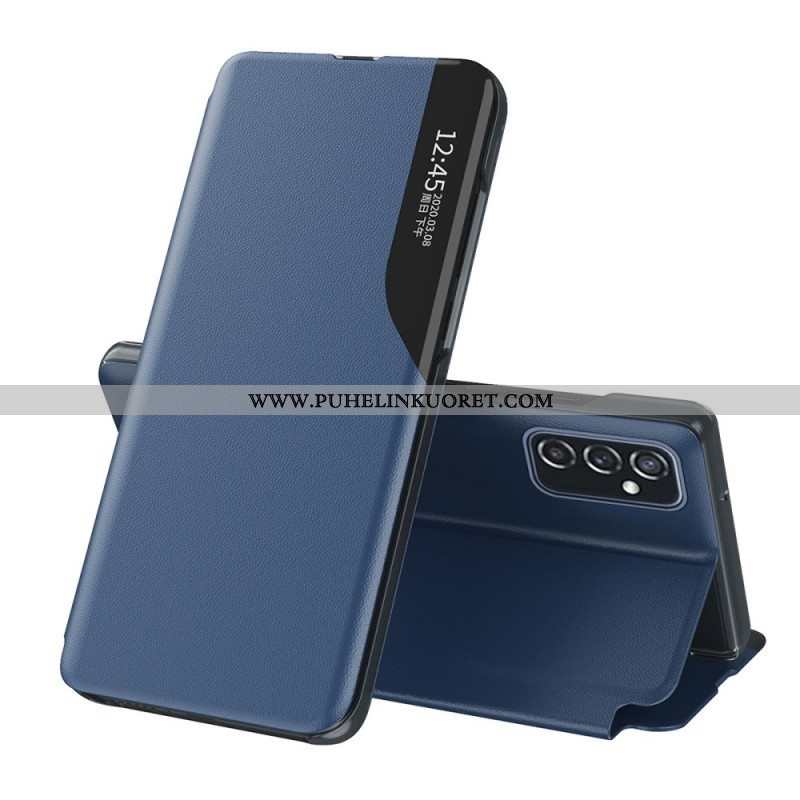 Flip Case Samsung Galaxy M52 5G Keinonahkaa Integroidulla Näytöllä