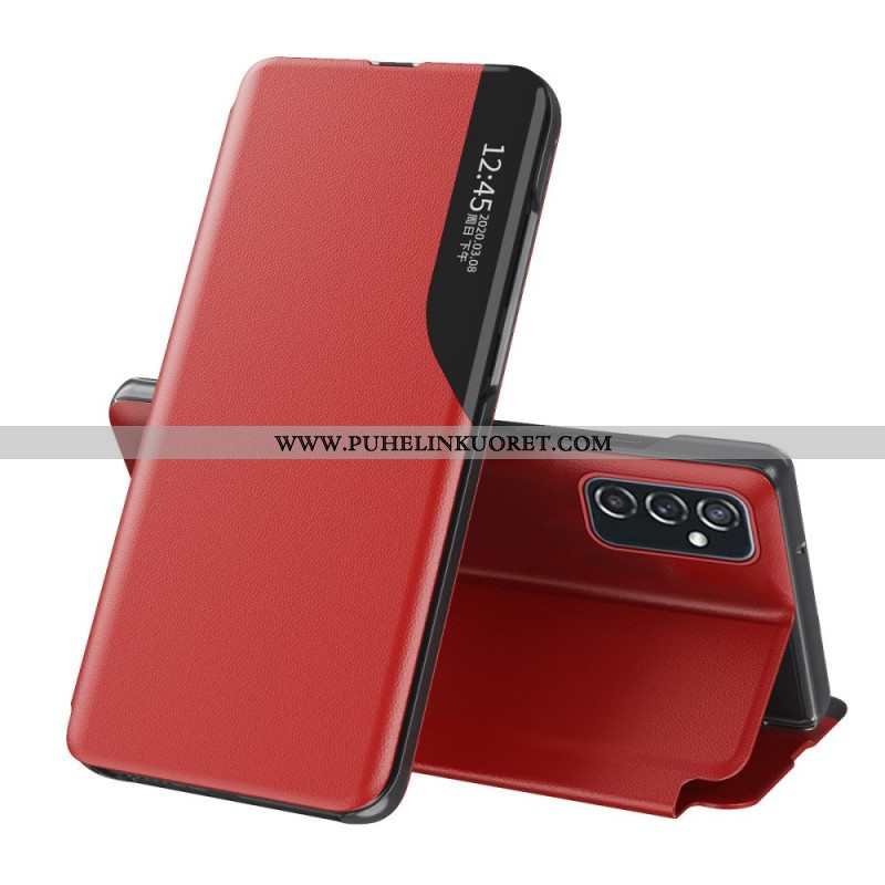 Flip Case Samsung Galaxy M52 5G Keinonahkaa Integroidulla Näytöllä