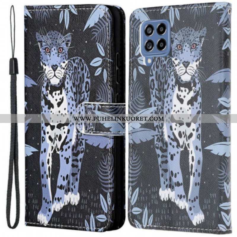 Kotelot Samsung Galaxy M53 5G Suojaketju Kuori Strappy Leopard