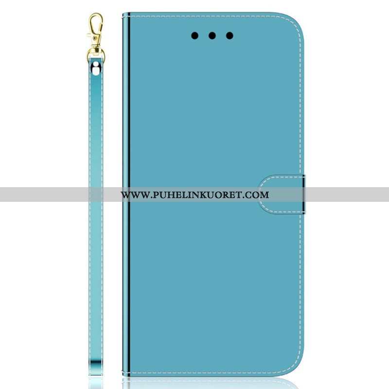 Flip Case Samsung Galaxy M53 5G Peili Ja Kaulanauha