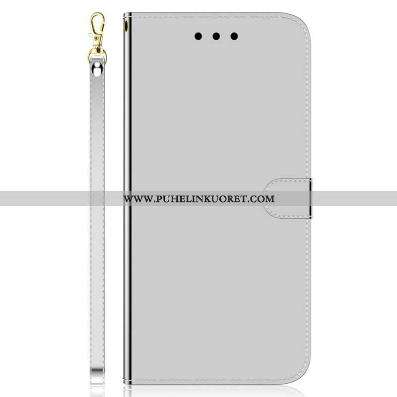 Flip Case Samsung Galaxy M53 5G Peili Ja Kaulanauha