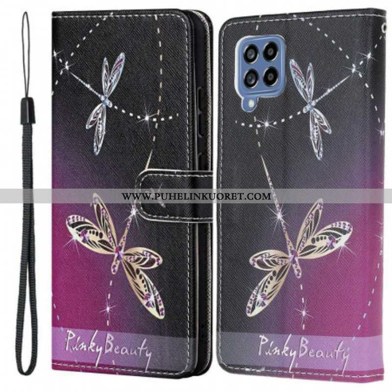 Kotelot Samsung Galaxy M53 5G Suojaketju Kuori Strappy Dragonflies