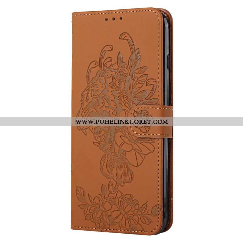 Flip Case Samsung Galaxy S20 Plus / S20 Plus 5G Suojaketju Kuori Barokki Ranneke Tiger