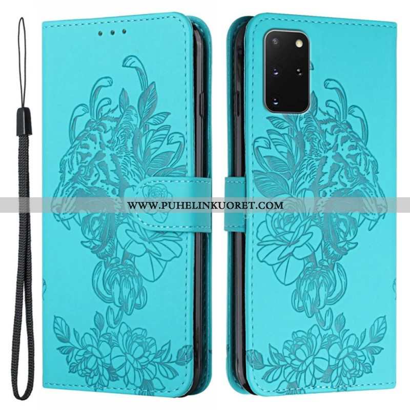 Flip Case Samsung Galaxy S20 Plus / S20 Plus 5G Suojaketju Kuori Barokki Ranneke Tiger