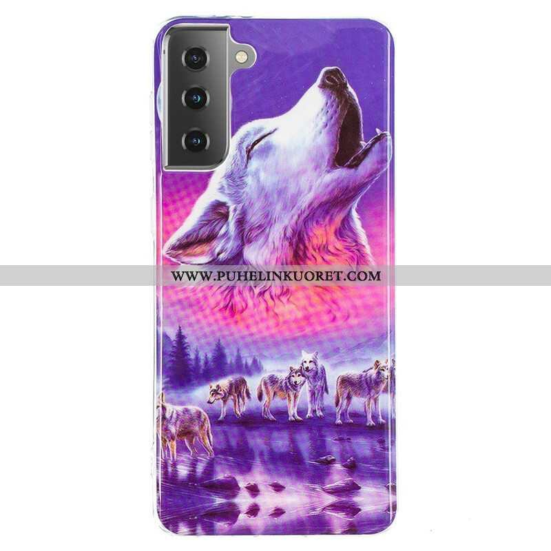 Kuori Samsung Galaxy S21 5G Fluoresoiva Wolf-sarja