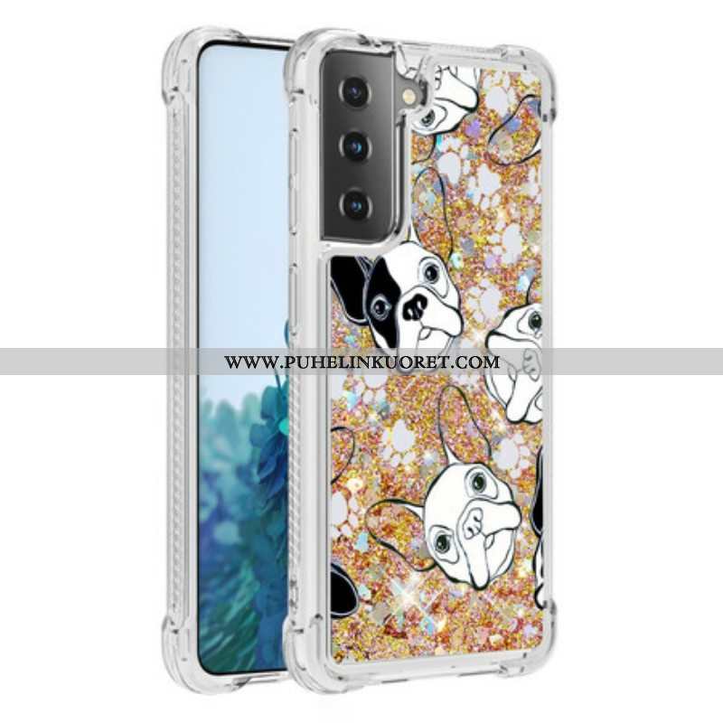 Case Samsung Galaxy S21 5G Herra Koiran Paljetteja