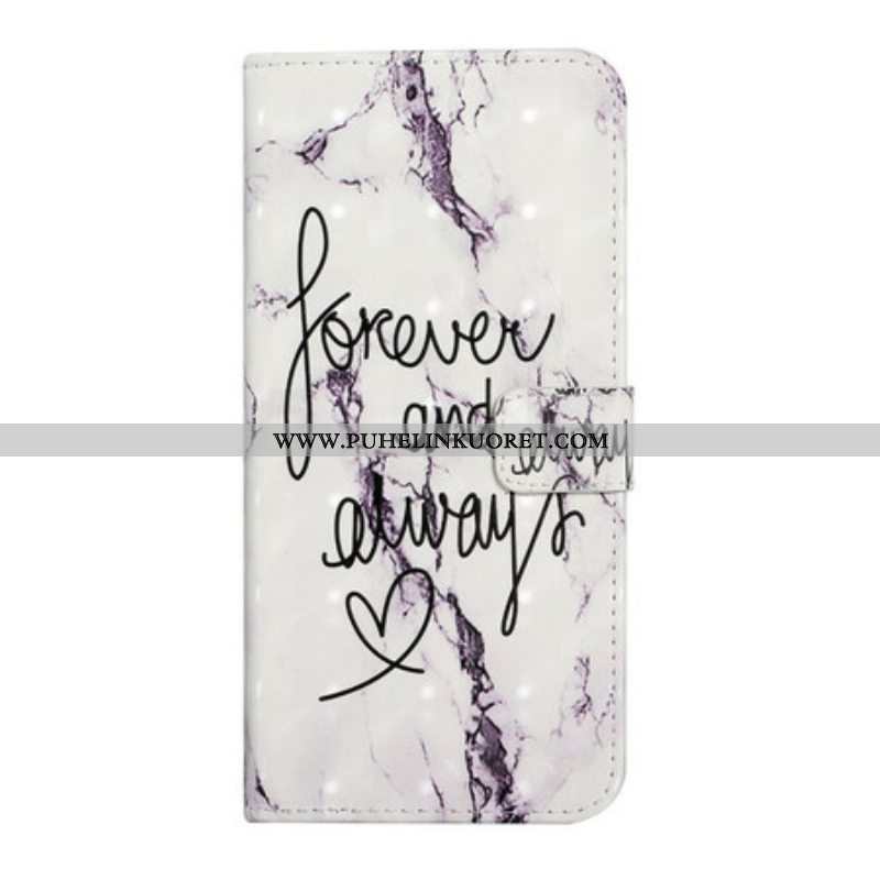 Nahkakotelo Samsung Galaxy S21 FE Marble Forever & Always