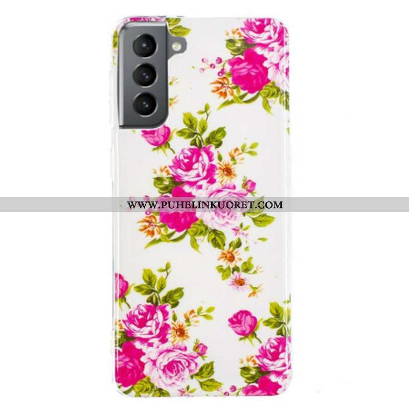 Kuori Samsung Galaxy S21 FE Fluoresoivat Liberty Flowers