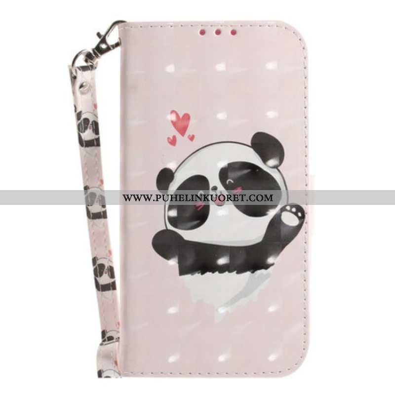 Kotelot Samsung Galaxy S21 FE Suojaketju Kuori Panda Love With Lanyard