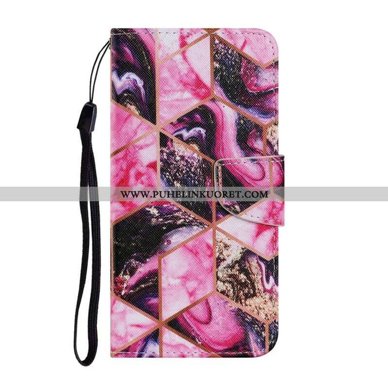 Flip Case Samsung Galaxy S21 FE Geometrinen Marmori Tyyli