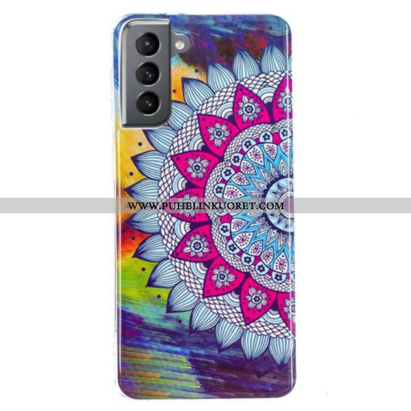 Case Samsung Galaxy S21 FE Fluoresoiva Värillinen Mandala