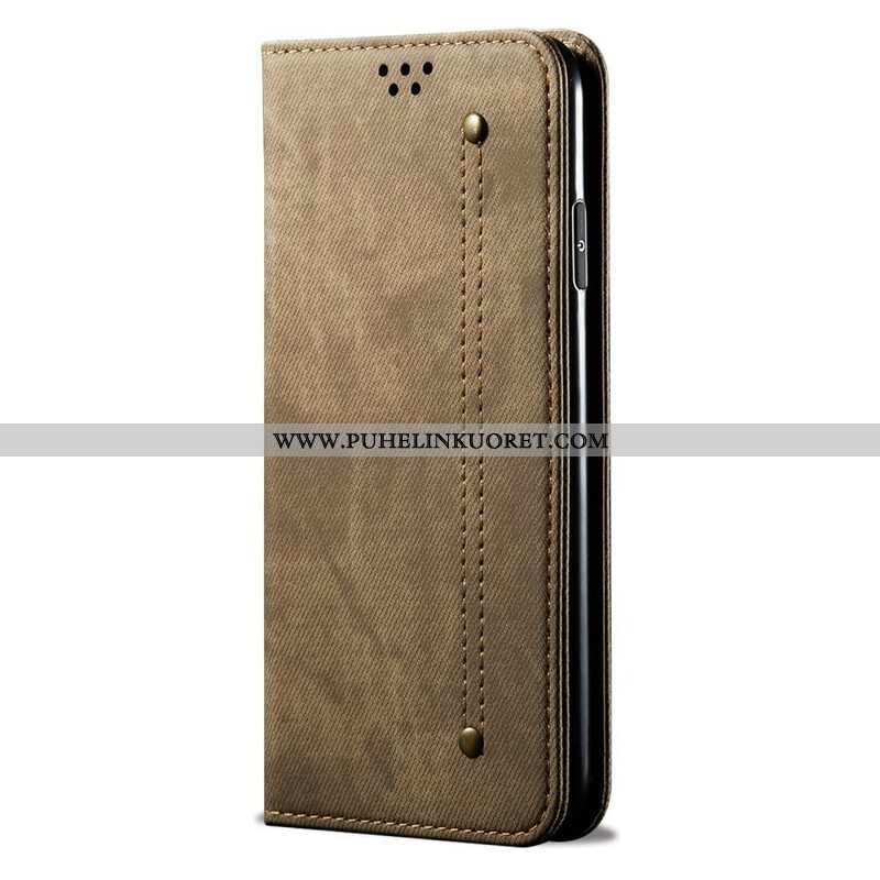 Puhelinkuoret Samsung Galaxy S21 FE Kotelot Flip Denim Kangas