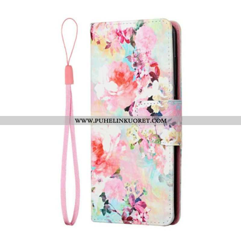 Kotelot Samsung Galaxy S21 FE Suojaketju Kuori Vintage Strappy Floralies