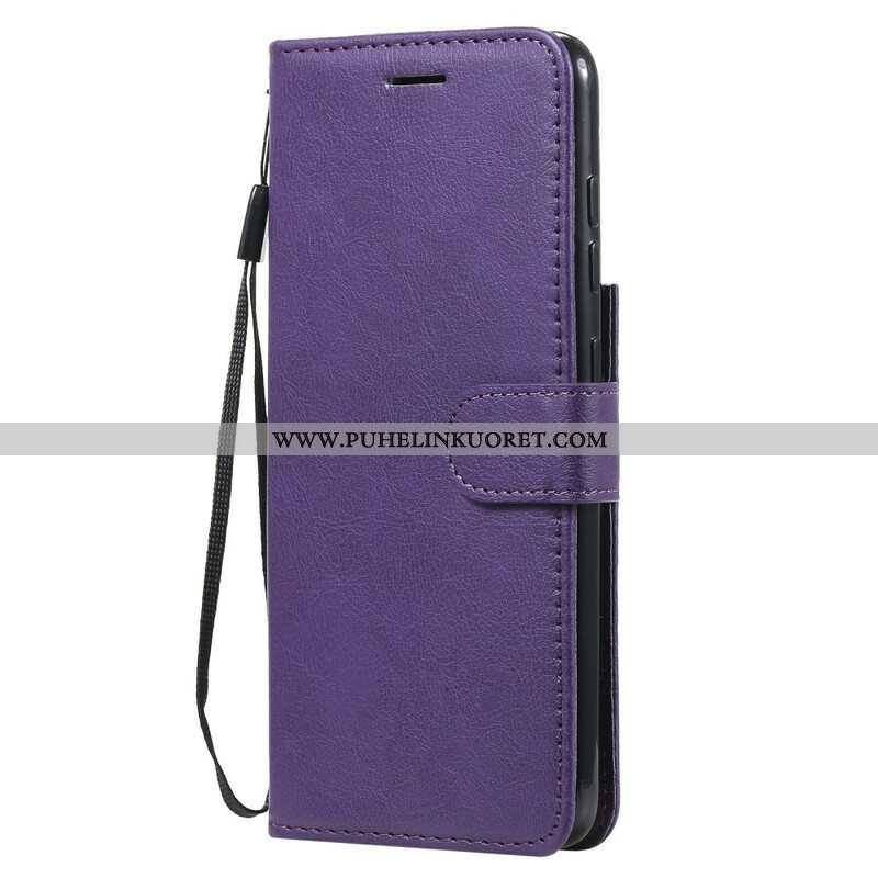 Kotelot Samsung Galaxy S21 FE Suojaketju Kuori Strappy Leather Effect