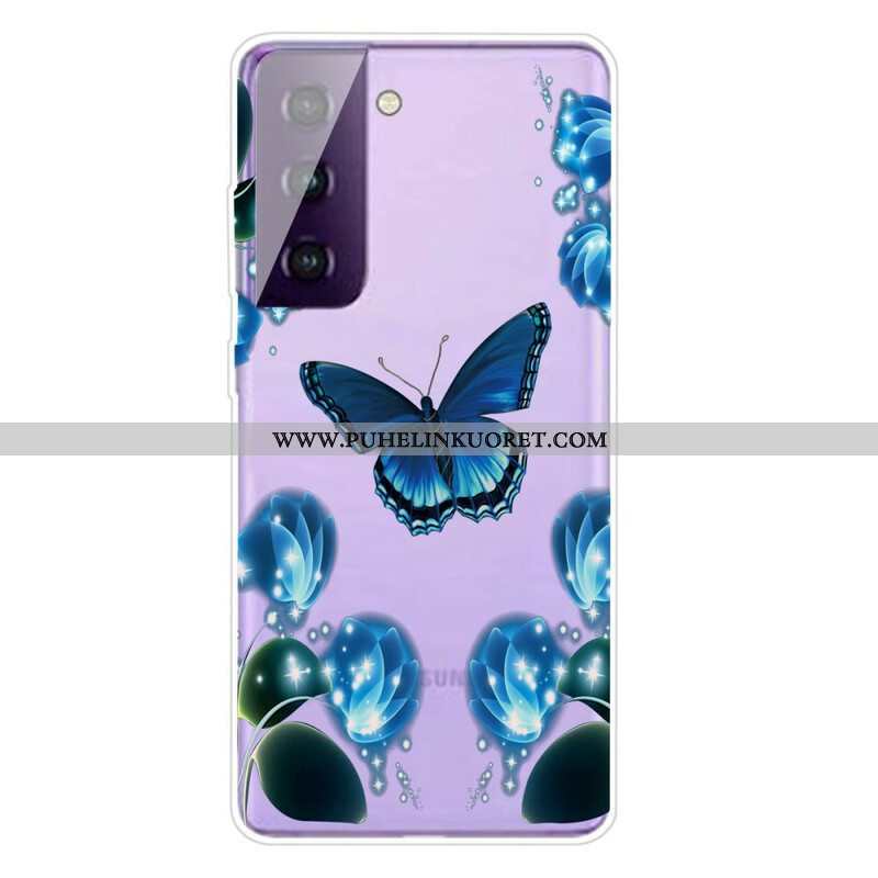 Case Samsung Galaxy S21 FE Erilaisia Perhosia