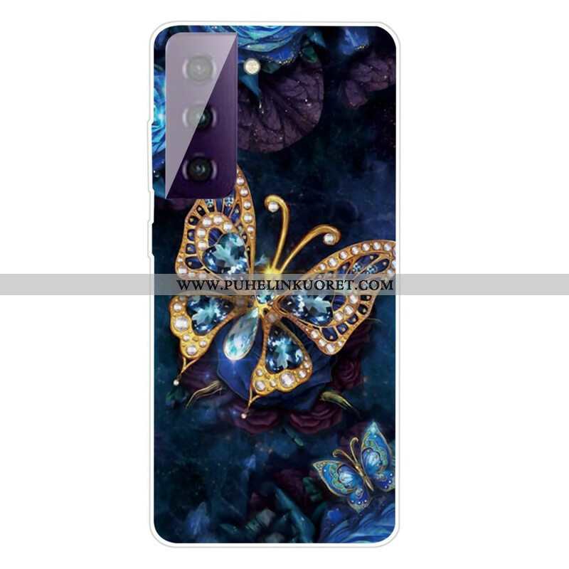 Case Samsung Galaxy S21 FE Erilaisia Perhosia