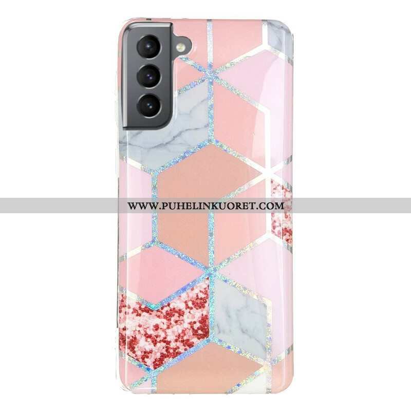 Kuori Samsung Galaxy S21 FE Glitter Design Marble