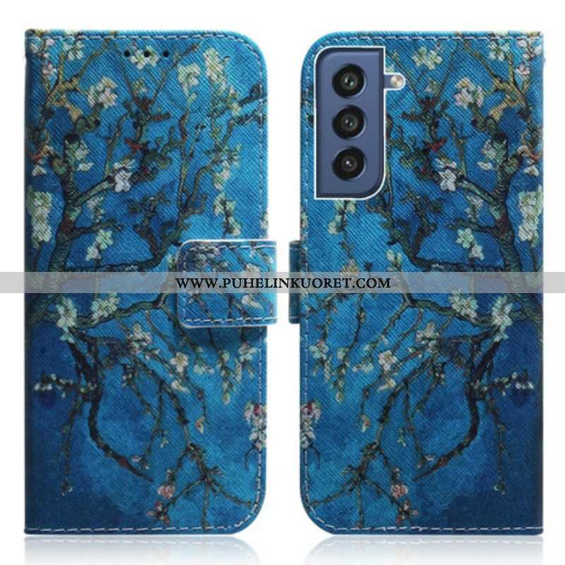 Flip Case Samsung Galaxy S21 FE Kukkiva Puun Oksa