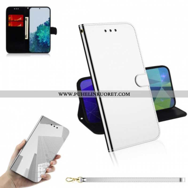 Flip Case Samsung Galaxy S21 Plus 5G Keinonahkainen Peilin Kansi