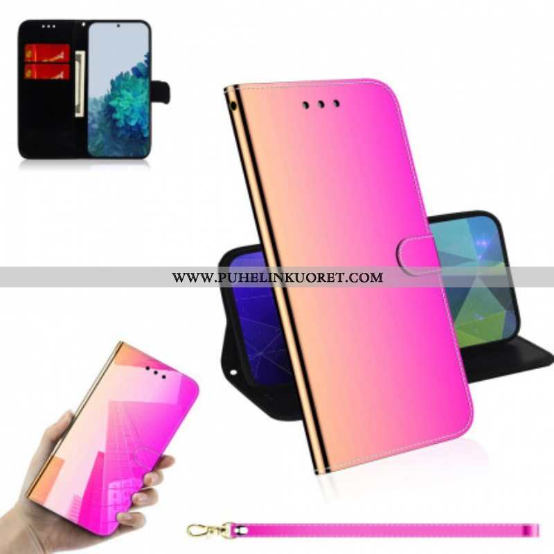 Flip Case Samsung Galaxy S21 Plus 5G Keinonahkainen Peilin Kansi