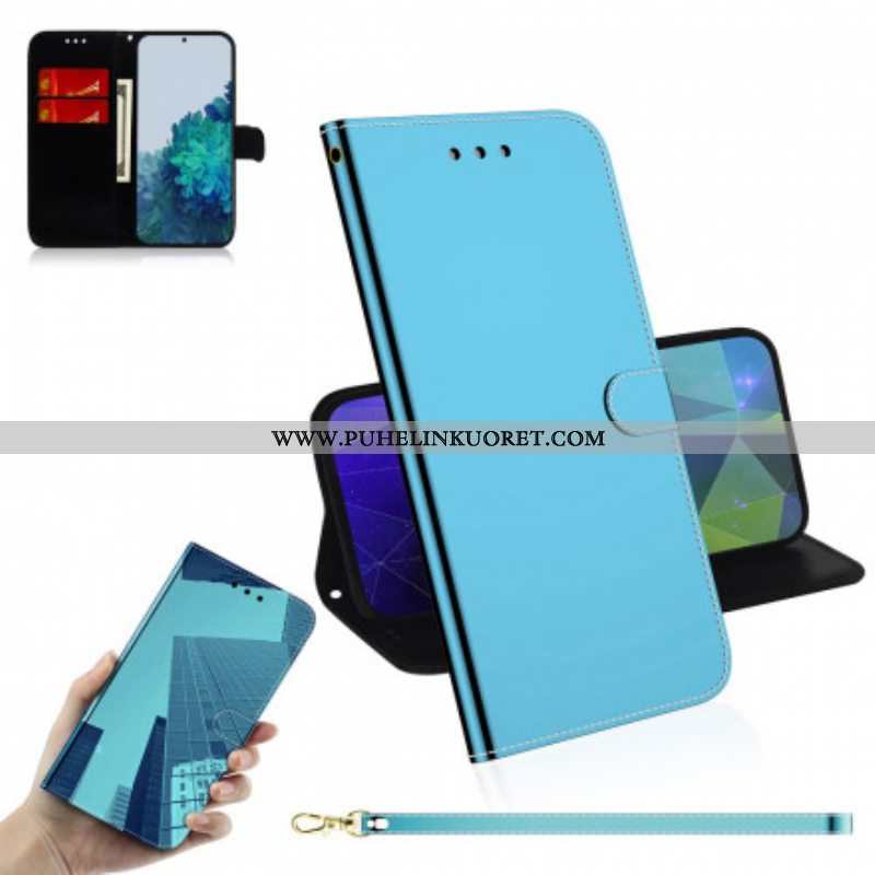 Flip Case Samsung Galaxy S21 Plus 5G Keinonahkainen Peilin Kansi