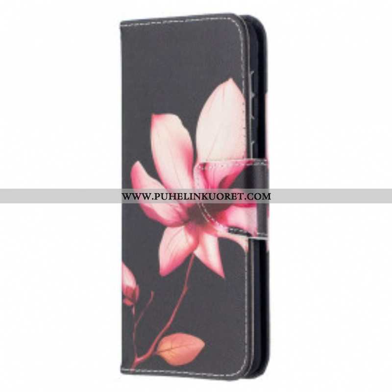 Flip Case Samsung Galaxy S21 Plus 5G Vaaleanpunainen Kukka