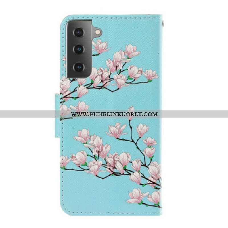 Flip Case Samsung Galaxy S21 Plus 5G Suojaketju Kuori Strappy Pensas