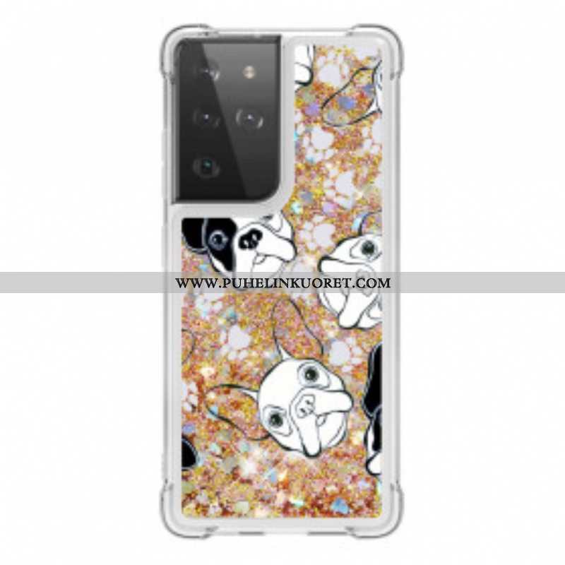 Case Samsung Galaxy S21 Ultra 5G Herra Koiran Paljetteja