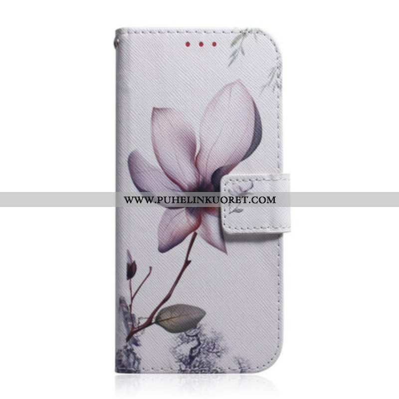 Nahkakotelo Samsung Galaxy S21 Ultra 5G Flower Dusty Pink