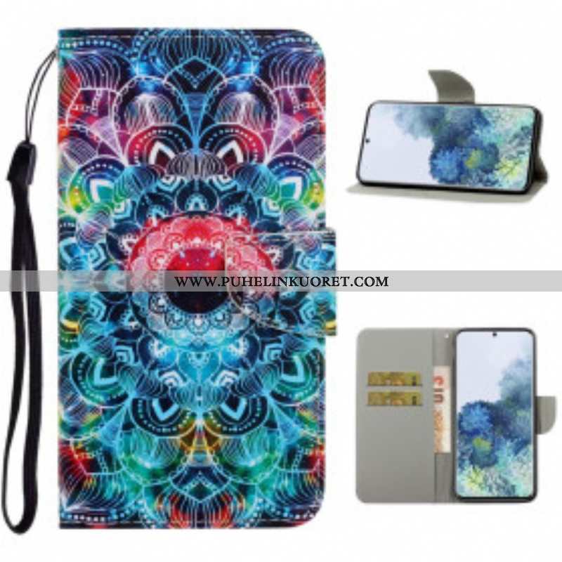 Kotelot Samsung Galaxy S21 Ultra 5G Suojaketju Kuori Näyttävä Strappy Mandala