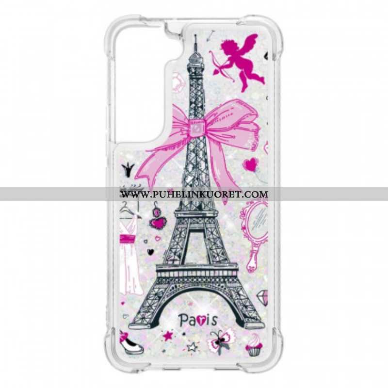 Kuori Samsung Galaxy S22 Plus 5G Eiffel-tornin Paljetteja