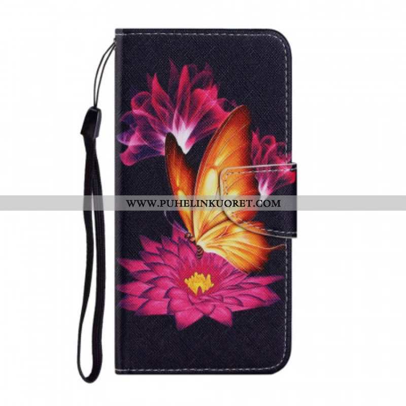 Kotelot Samsung Galaxy S22 Ultra 5G Butterfly Ja Lotus