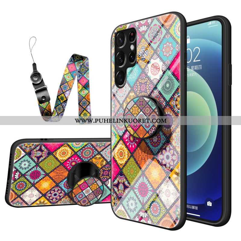 Kuori Samsung Galaxy S22 Ultra 5G Patchwork Magneettipidike