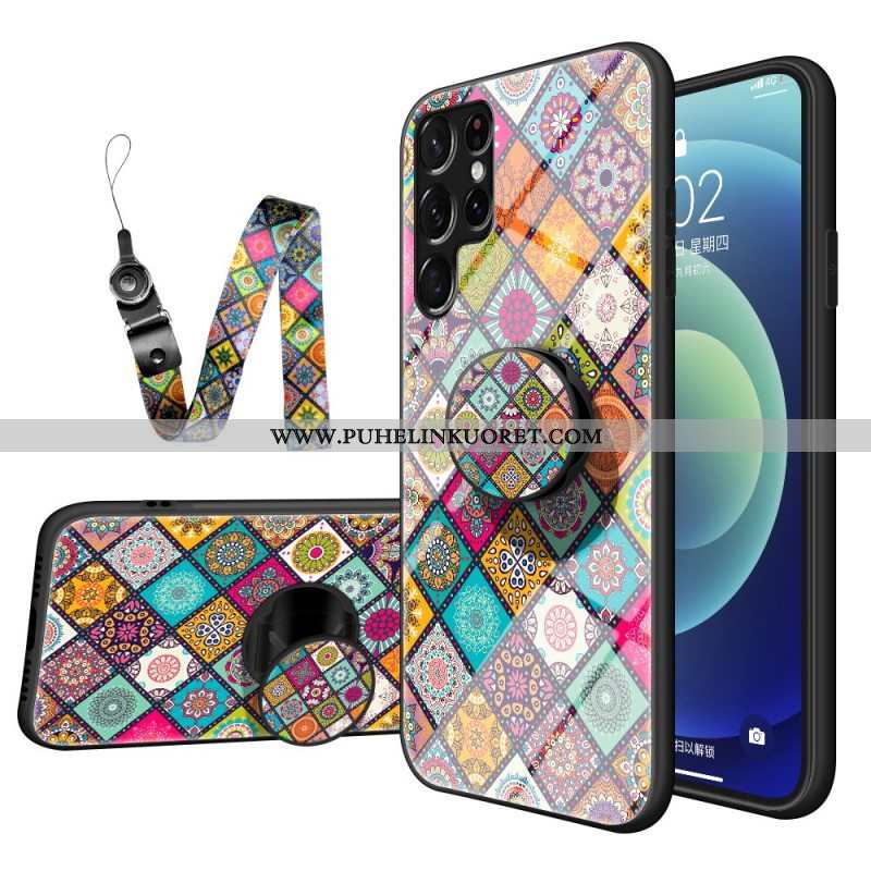 Kuori Samsung Galaxy S22 Ultra 5G Patchwork Magneettipidike