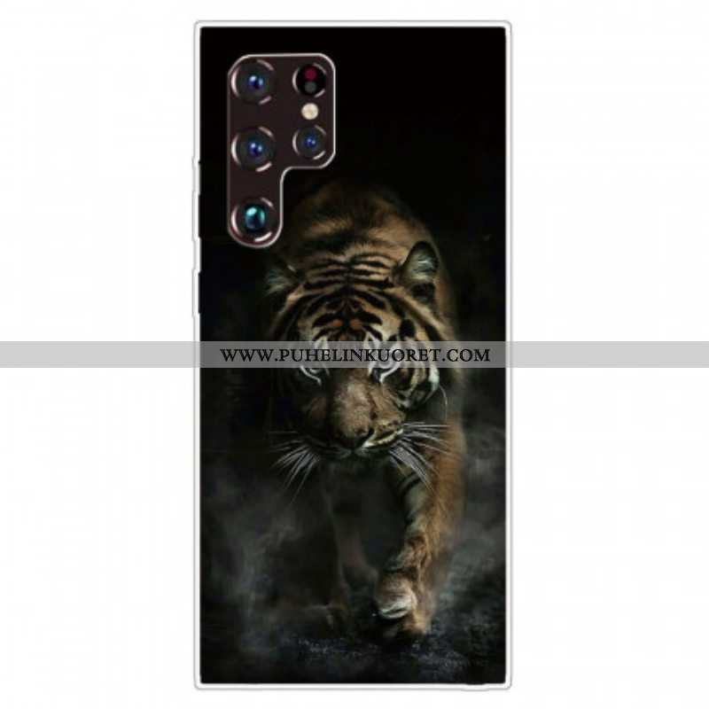 Case Samsung Galaxy S22 Ultra 5G Joustava Tiger