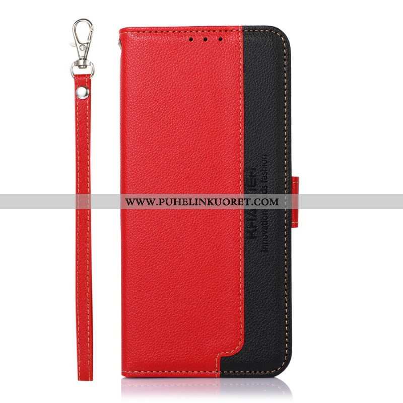 Flip Case Samsung Galaxy S22 Ultra 5G Litsi Style Rfid Khazneh