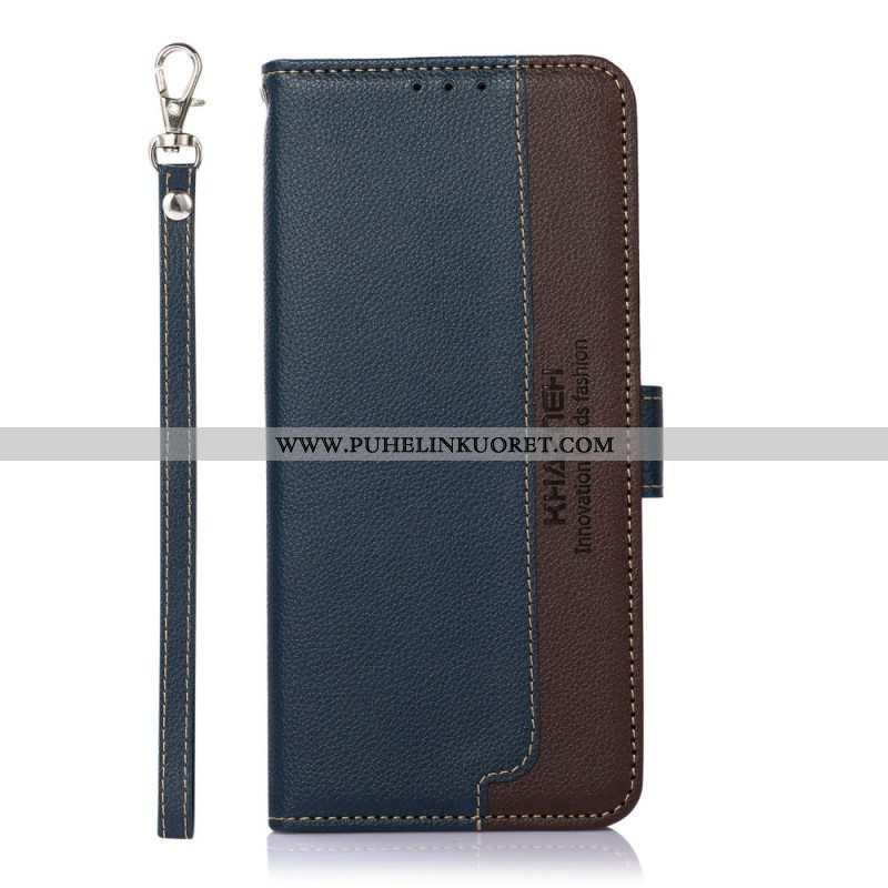 Flip Case Samsung Galaxy S22 Ultra 5G Litsi Style Rfid Khazneh