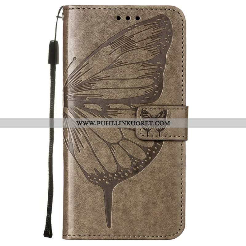 Kotelot Samsung Galaxy S23 5G Butterfly Design Kaulanauhalla