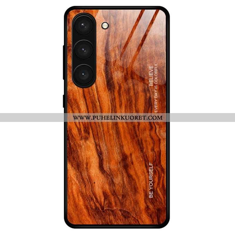 Kuori Samsung Galaxy S23 5G Wood Design Karkaistu Lasi